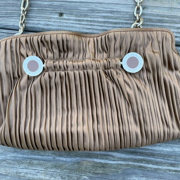 BVLGARI Women Handbag Clutch Brown Bag Gold Tone Hardware Made in Italy - Picture 2 of 12